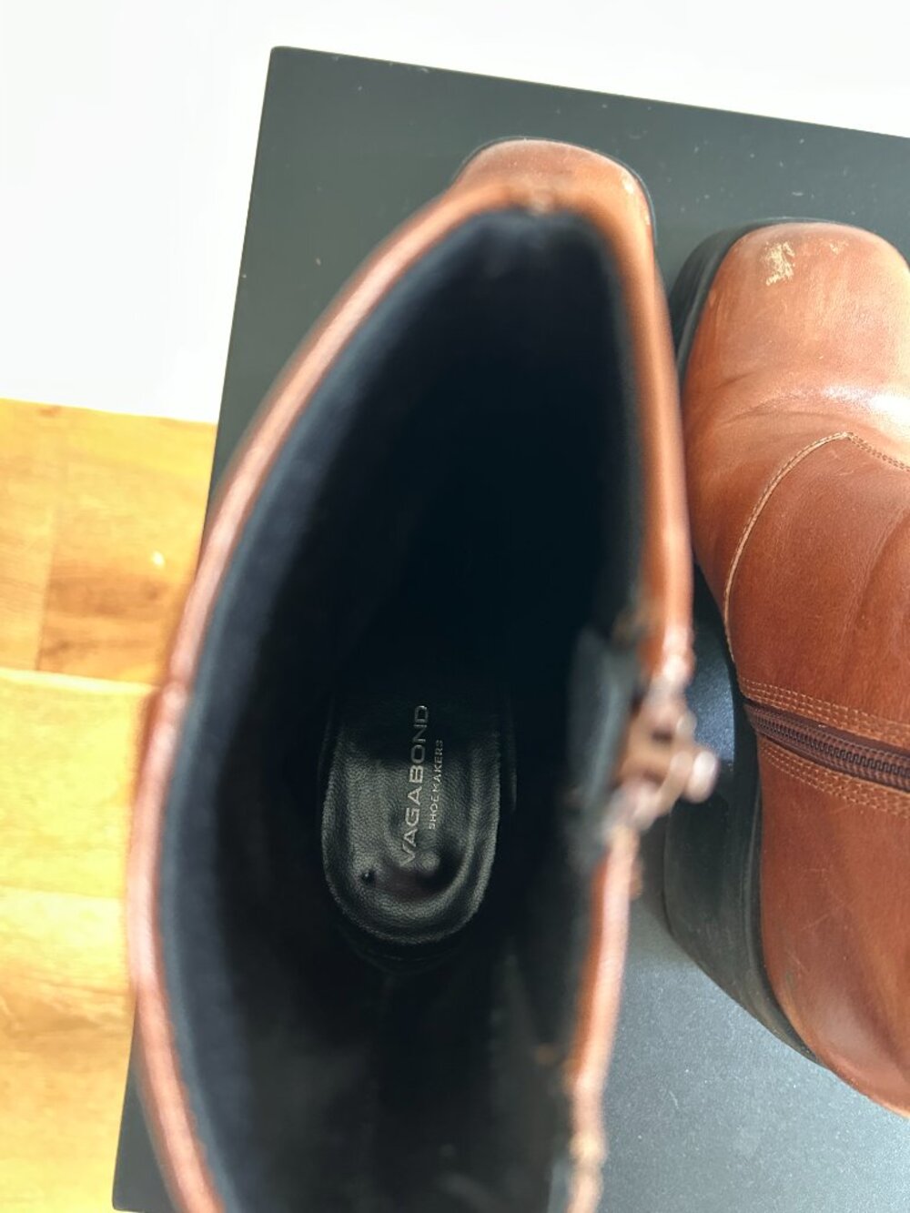 Vagabond Brooke Platform Ankle Boots Cognac Leather Size 38 - Picture 6 of 7